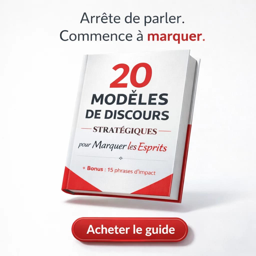 20 Modeles de Discours Strategiques pour Marquer les Esprits - Couverture du guide