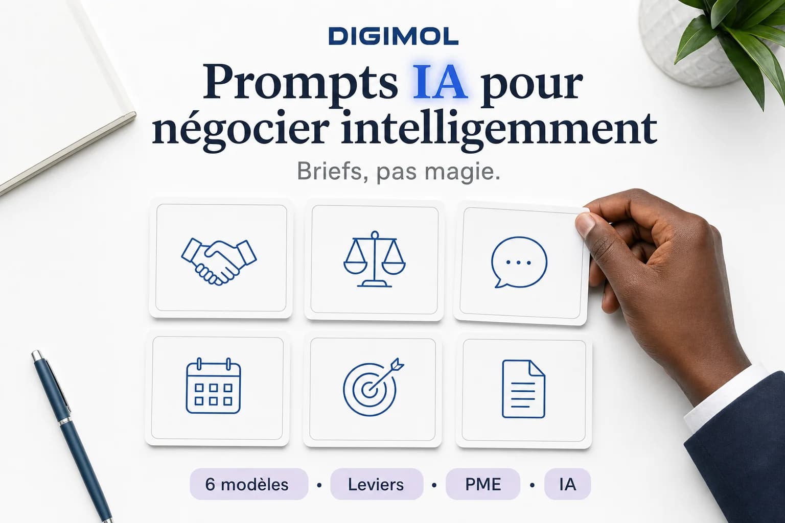 Les meilleurs prompts IA pour négocier intelligemment (briefs, pas magie)