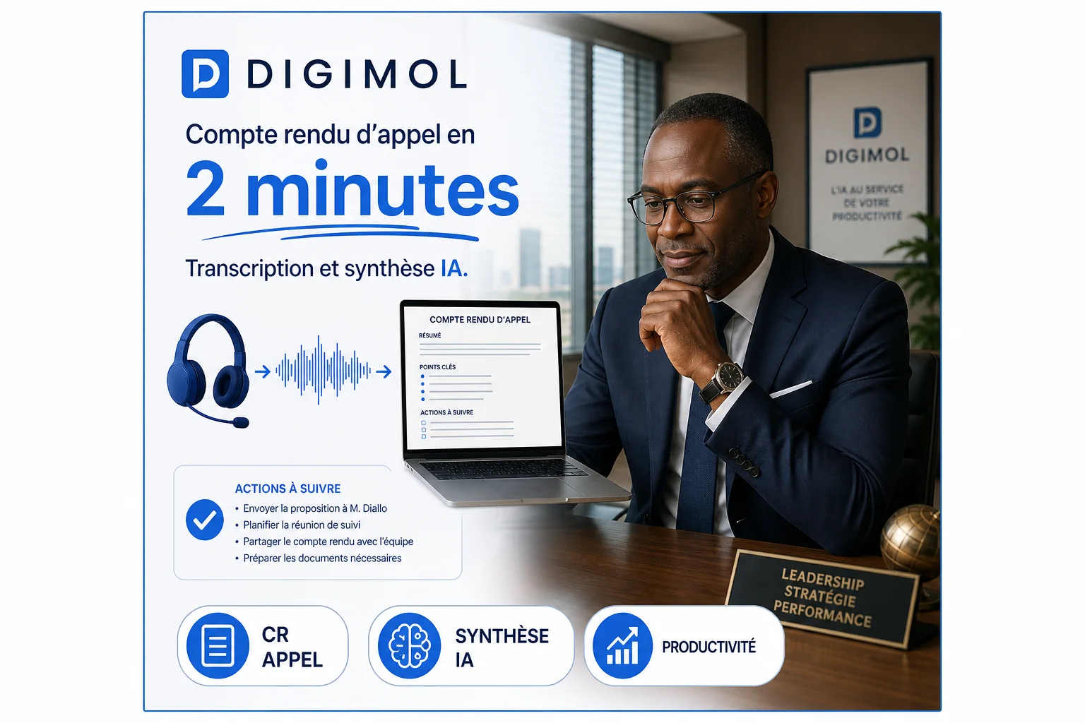 Compte rendu d’appel en 2 minutes : transcription et synthèse IA