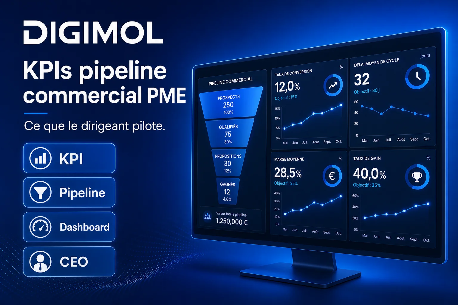 KPIs pipeline commercial PME : ce que le dirigeant doit piloter