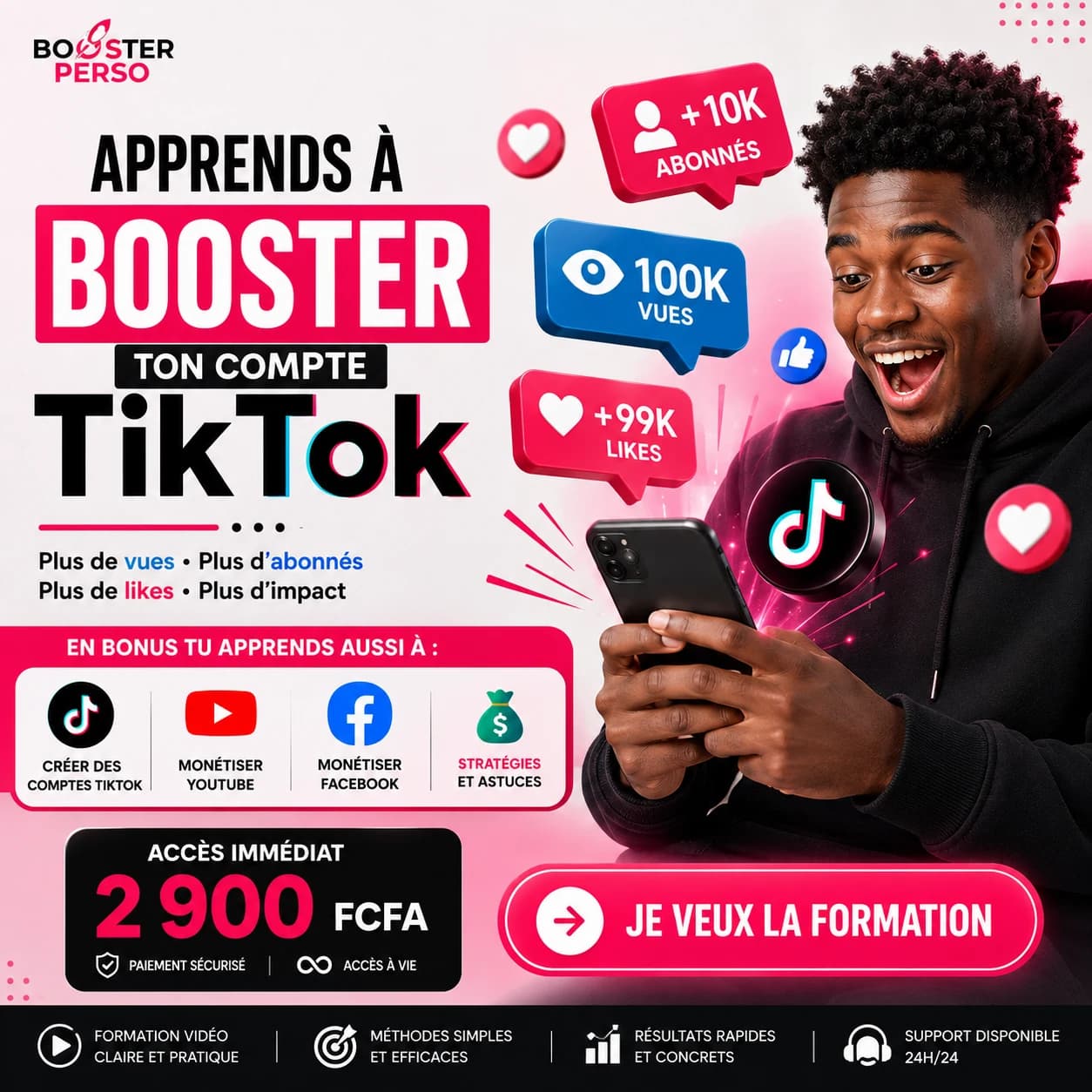 Formation vidéo « Boostage de comptes TikTok »